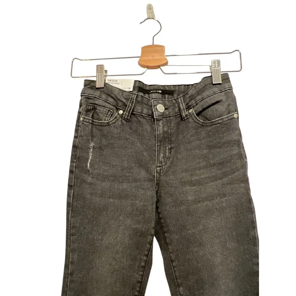 Joe's Jeans Girl's The Elsa Distressed Hem Skinny‎ Jeans Black Size 16 NWT